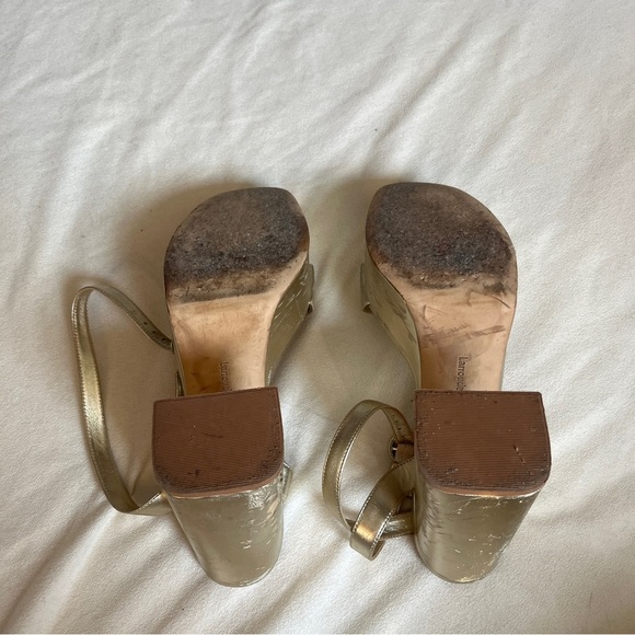 Larroudé Dolly Gold Platform Heels Size 9.5 - Picture 7 of 7